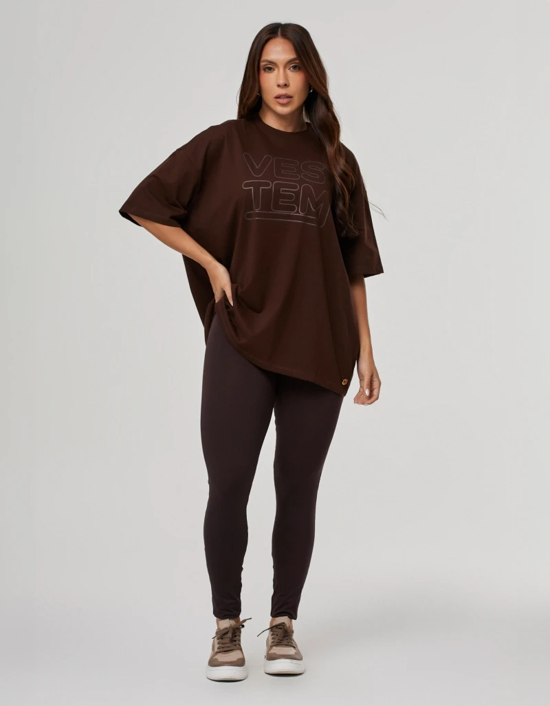 Vestem - Legacy Women's Oversized T-Shirt Brown Mousse - BMC833.PE.C0688