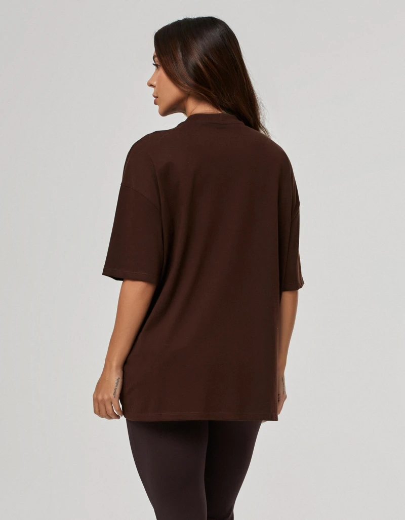 Vestem - Legacy Women's Oversized T-Shirt Brown Mousse - BMC833.PE.C0688