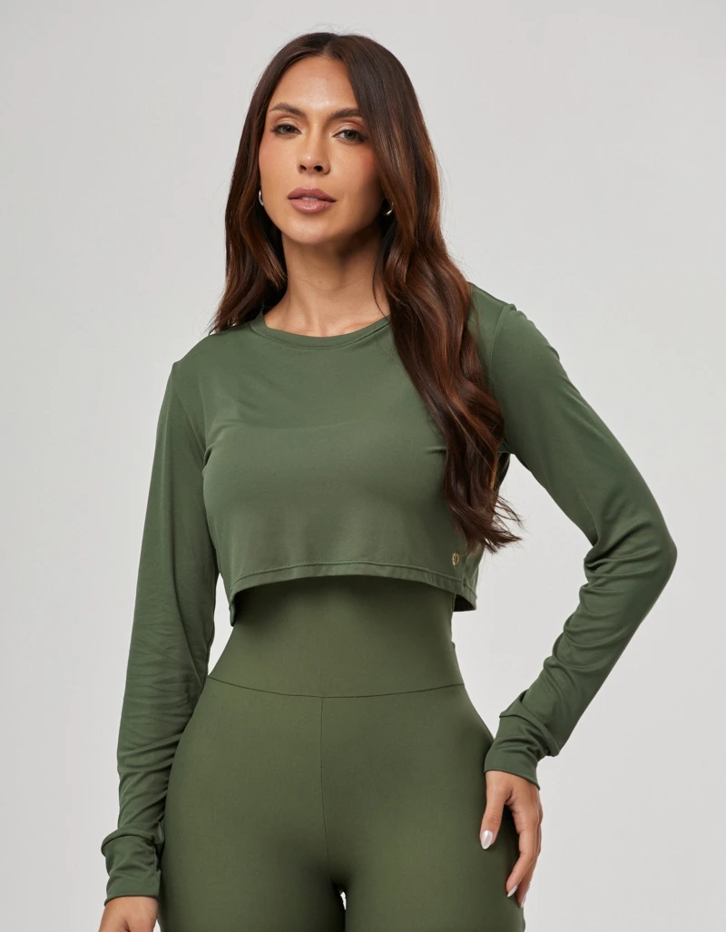 Vestem - Long Sleeve Dry Fit Shirt Set Green Croco - BML494.PE.C0292