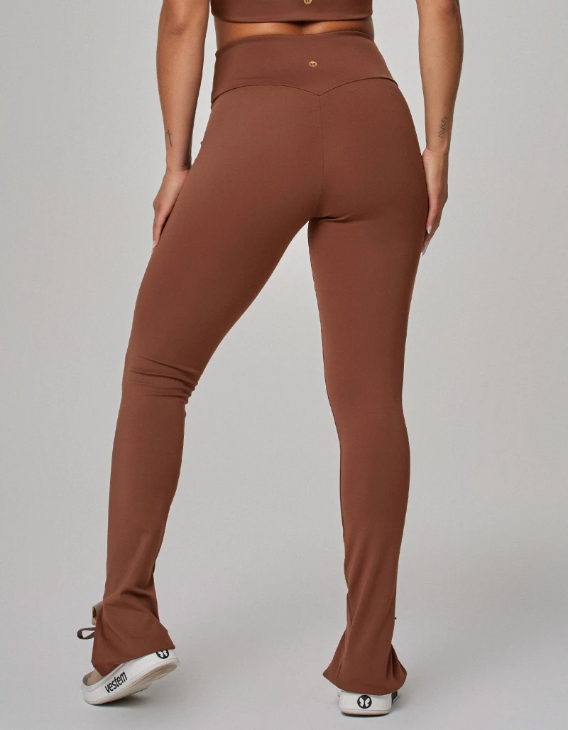 Vestem - Luxe Brown Cafe Duo Slit Leggings - FS1609.PE.C0626