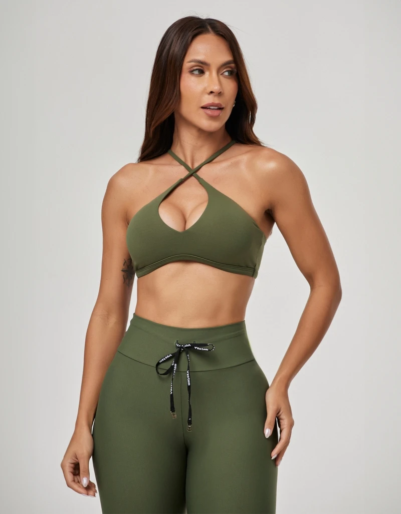 Vestem - Top Leve Sustentação Set Verde Croco - TOP1268.PE.C0292