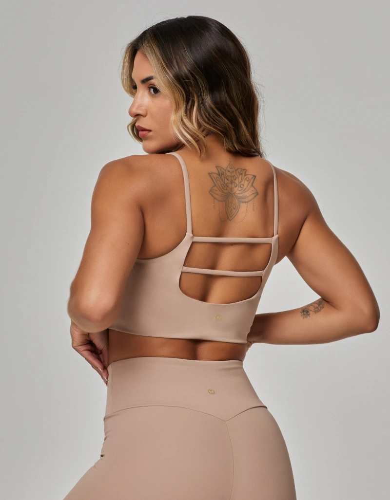 Vestem - Top Leve Sustentação Luxe Bege Kaki - TOP1274.PE.C0130