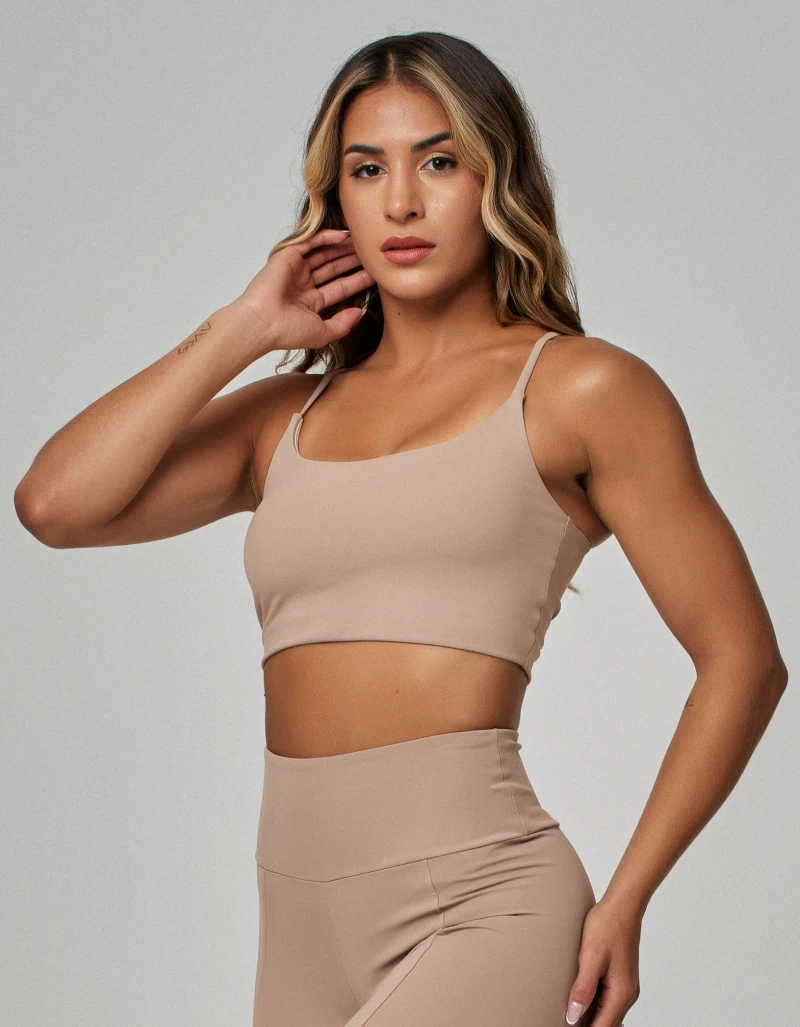 Vestem - Top Leve Sustentação Luxe Bege Kaki - TOP1274.PE.C0130