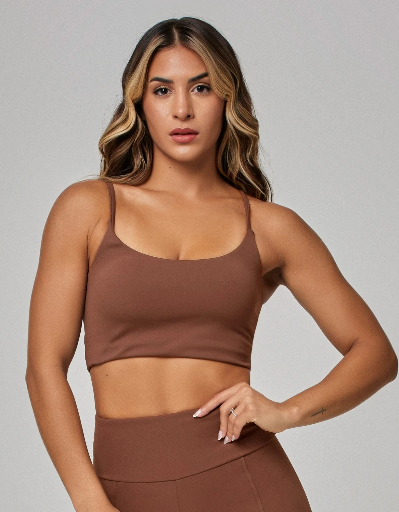 Vestem - Top Leve Sustentação Luxe Marrom Cafe Duo - TOP1274.PE.C0626