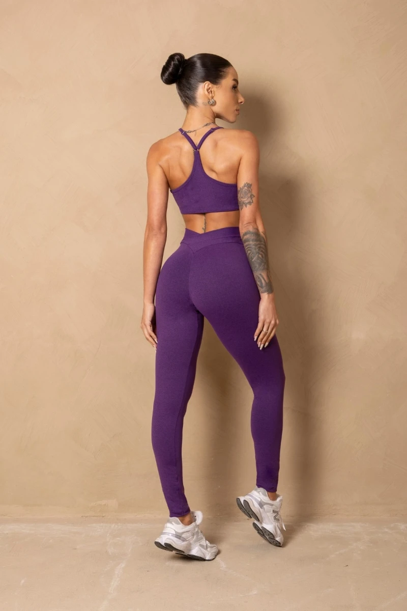 Hipkini - Breezy Purple Mixed Fitness Legging - 33331514