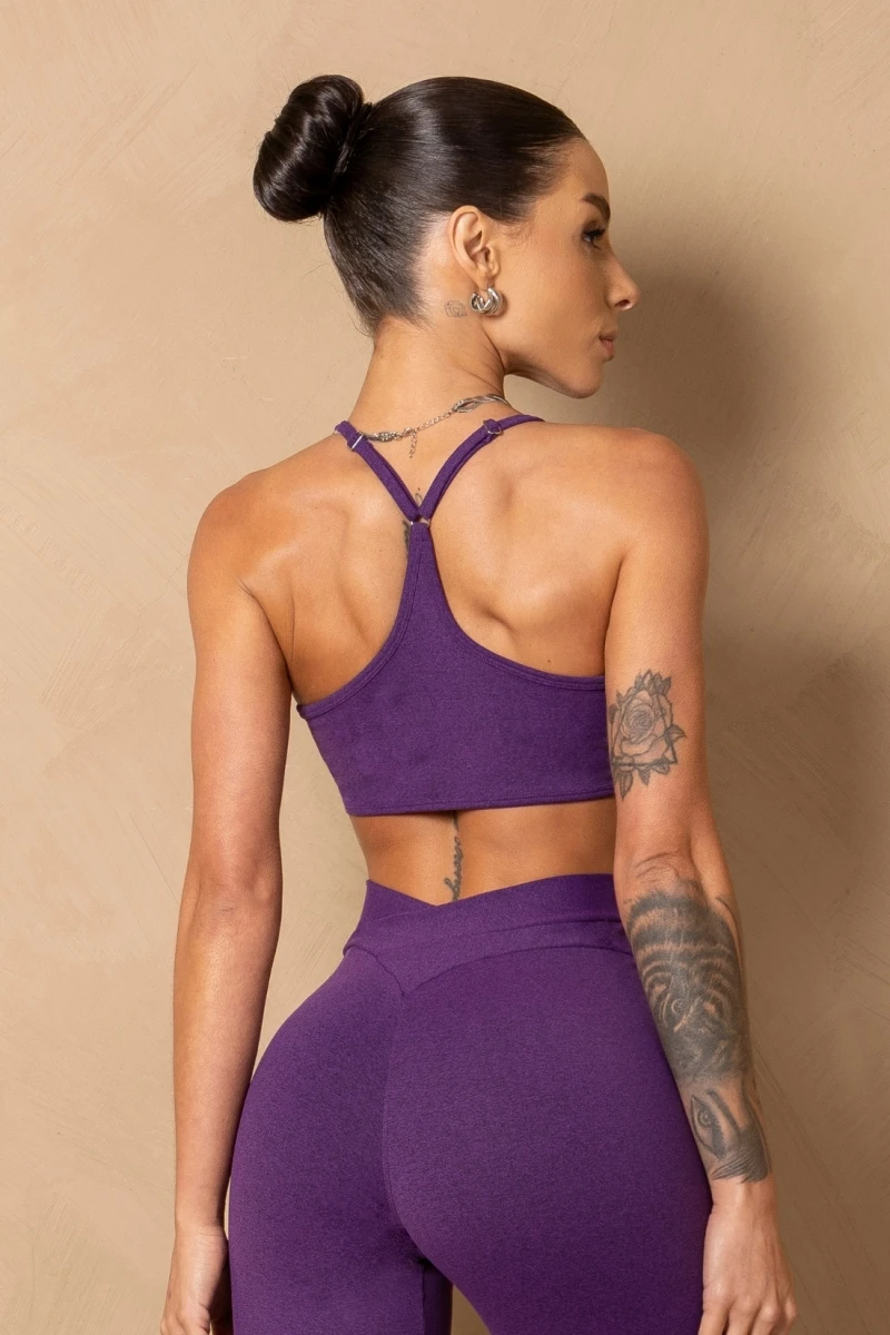 Hipkini - Breezy Purple Mixed Fitness Legging - 33331514