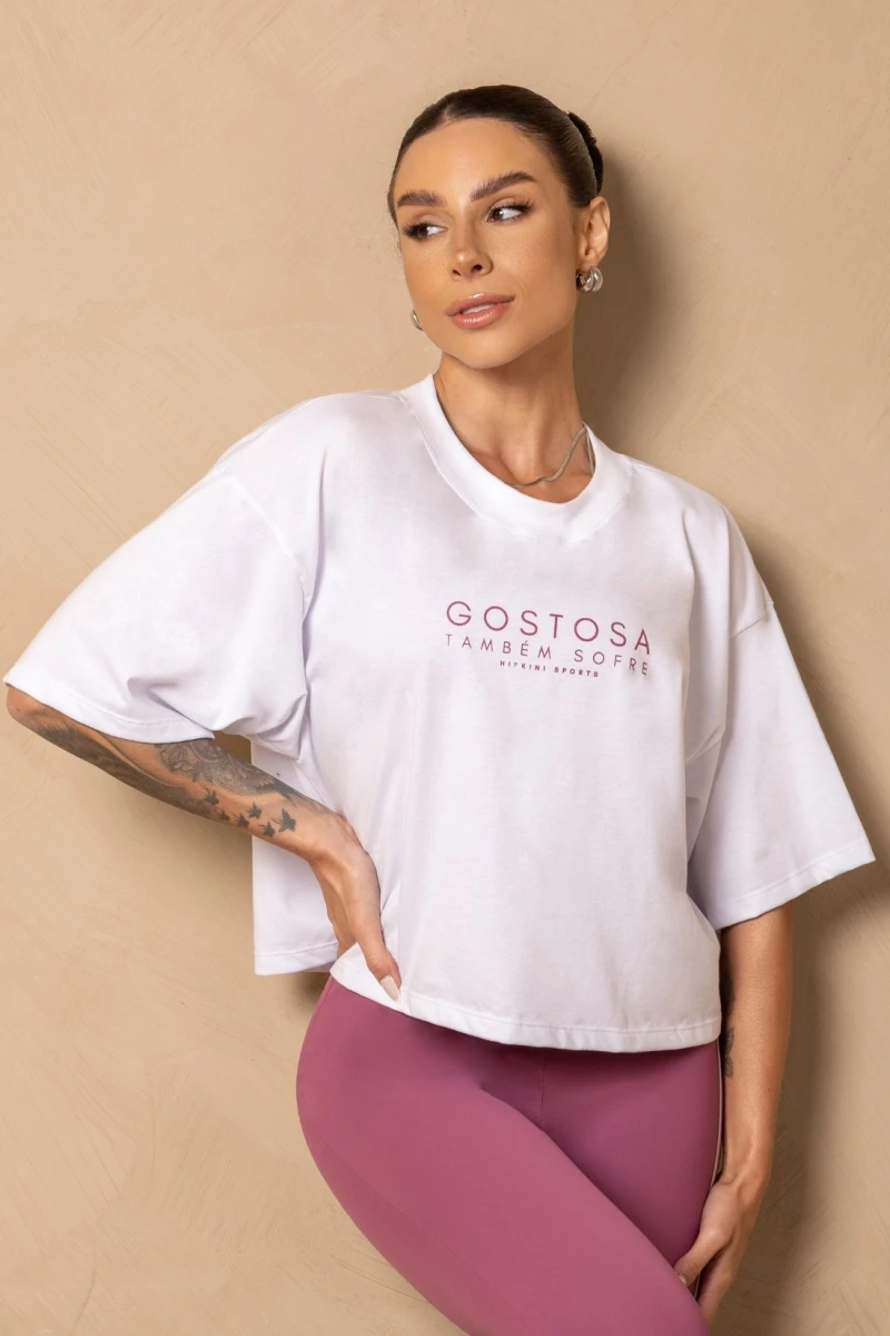 Hipkini - Camiseta Cropped Breezy Branca - 33331312