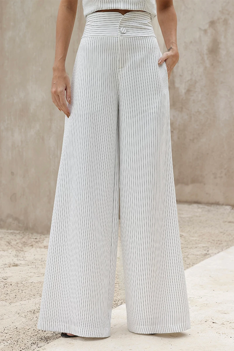 Dot Clothing - Pants Dot Clothing Maia Stripada Off White - 2839OFF