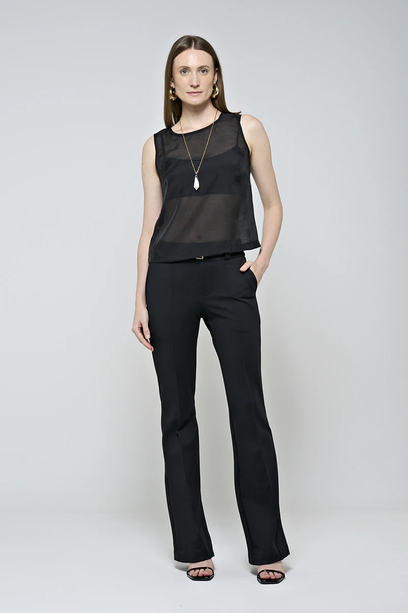 Hidrogênio - REGATA ALÇA LARGA ORGANZA PRETO - 20496001