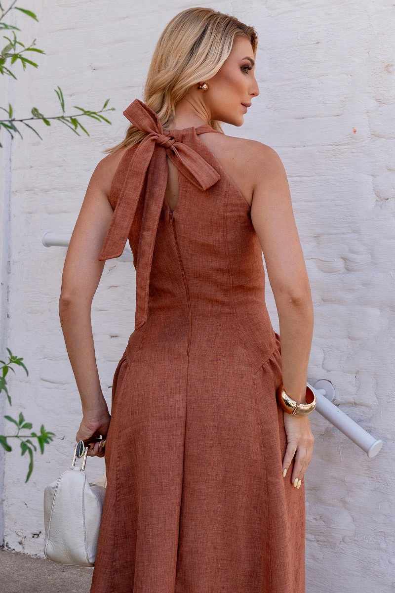 Miss Misses - Vestido Sonia Marrom - 54676214