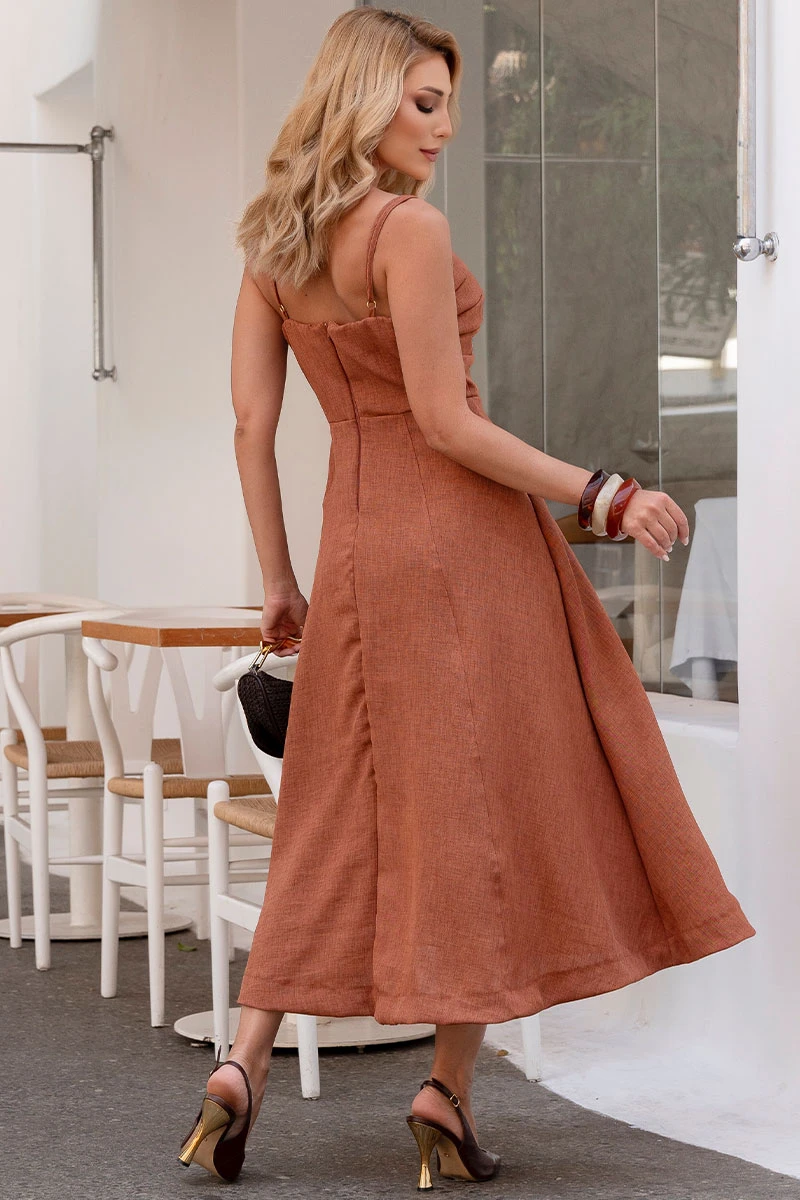 Miss Misses - Vestido Damares Marrom - 54660214