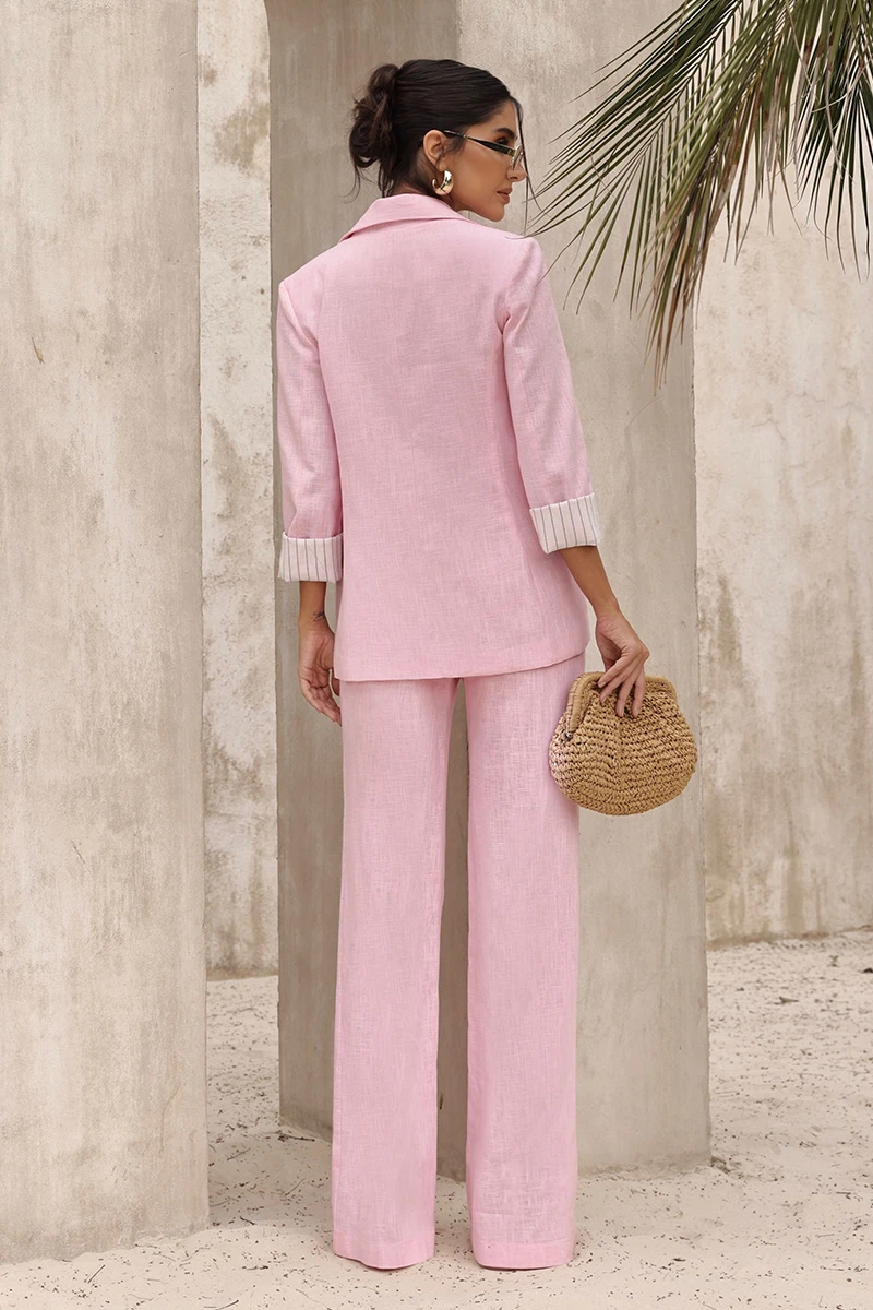 Dot Clothing - Blazer Dot Clothing Ariana Linho pink - 2832ROSA