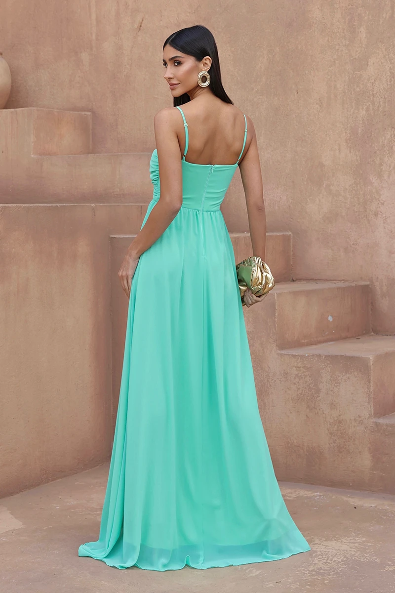 Dot Clothing - Dress Dot Clothing Longo Bethania Argola Gota Verde - 2586VERDE