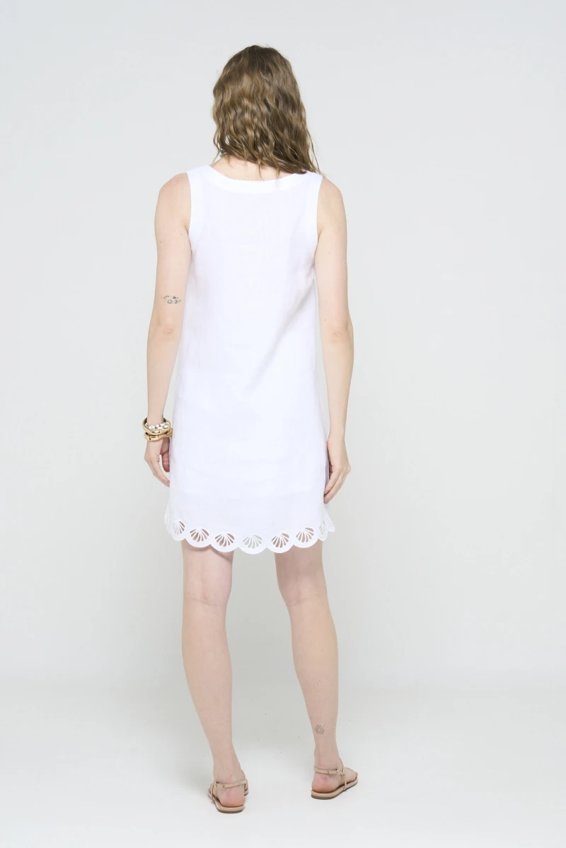Hidrogênio - VESTIDO MINI ALÇA LINHO PURO BRANCO - 20547002