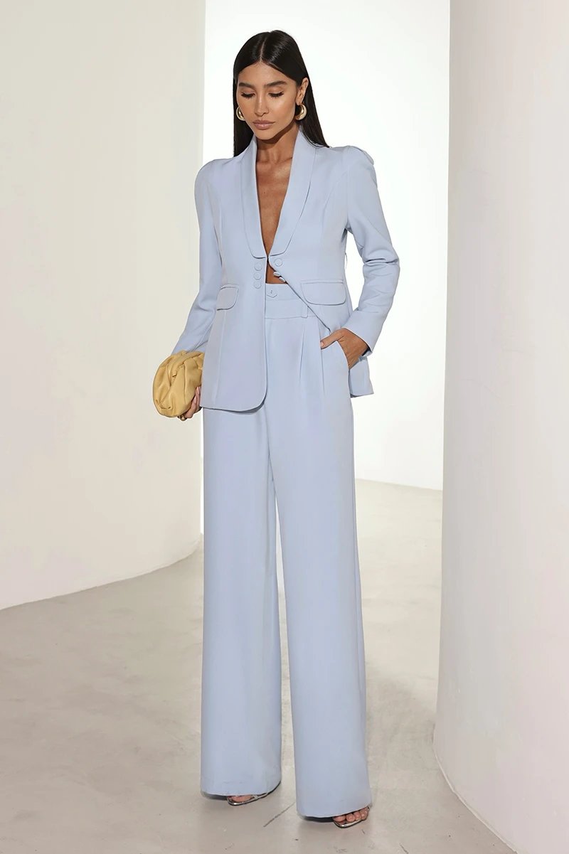 Dot Clothing - Blazer Dot Clothing Hazel Shoulder Pleats Blue - 2816AZUL