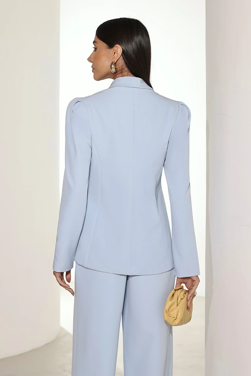 Dot Clothing - Blazer Dot Clothing Hazel Shoulder Pleats Blue - 2816AZUL