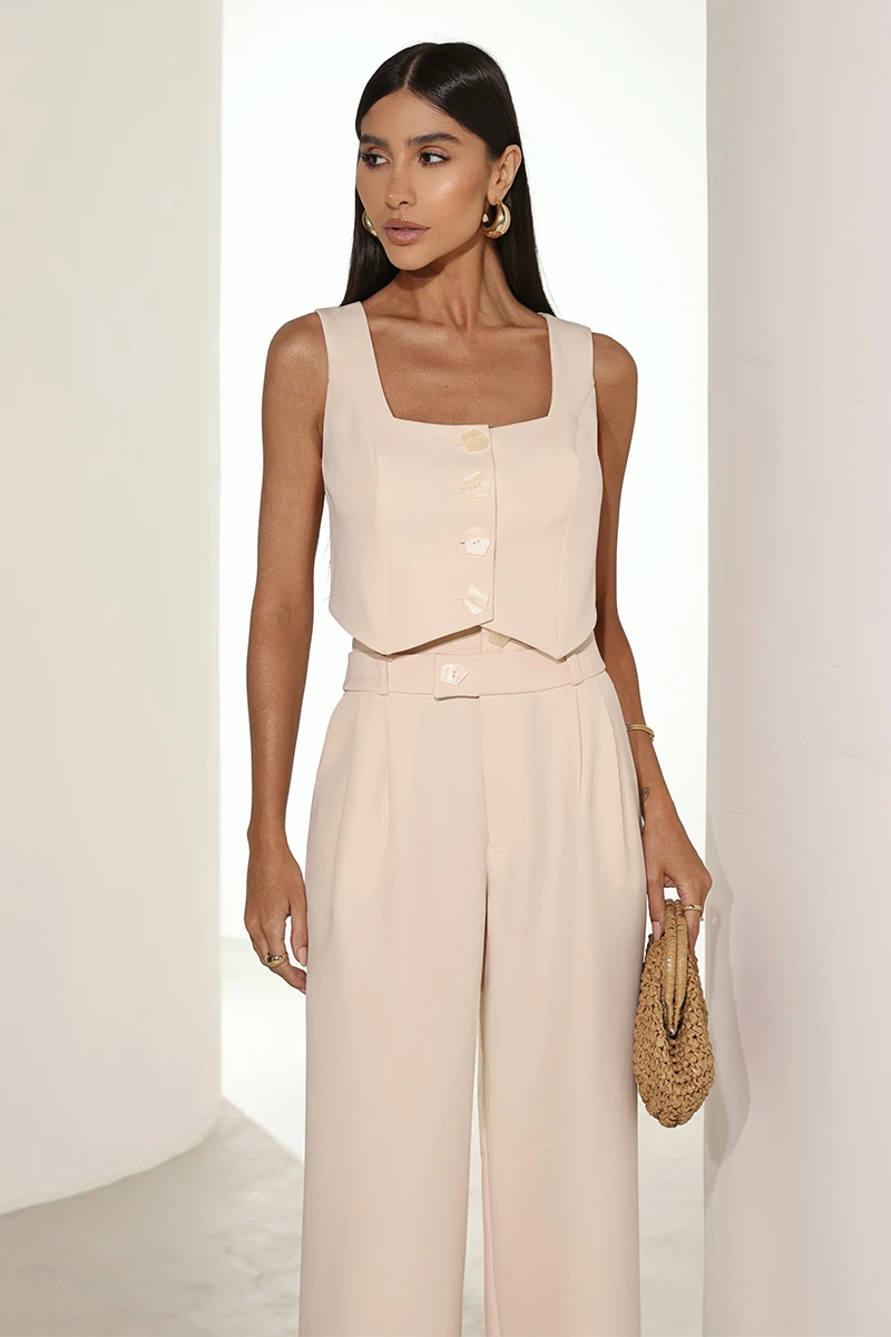 Dot Clothing - Set Dot Clothing Emily Alfaiataria Manteiga - 2825AMAR