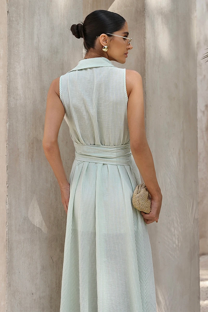 Dot Clothing - Vestido Dot Clothing Ivy Chemise C/ Faixa Verde - 2841VERDE