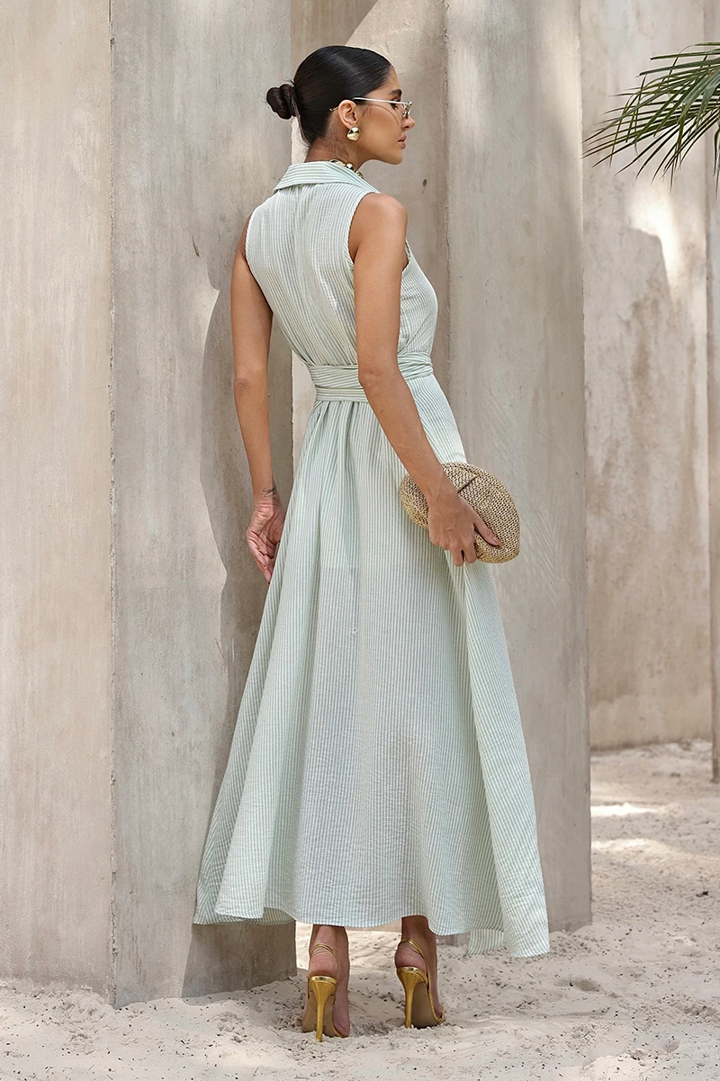 Dot Clothing - Vestido Dot Clothing Ivy Chemise C/ Faixa Verde - 2841VERDE