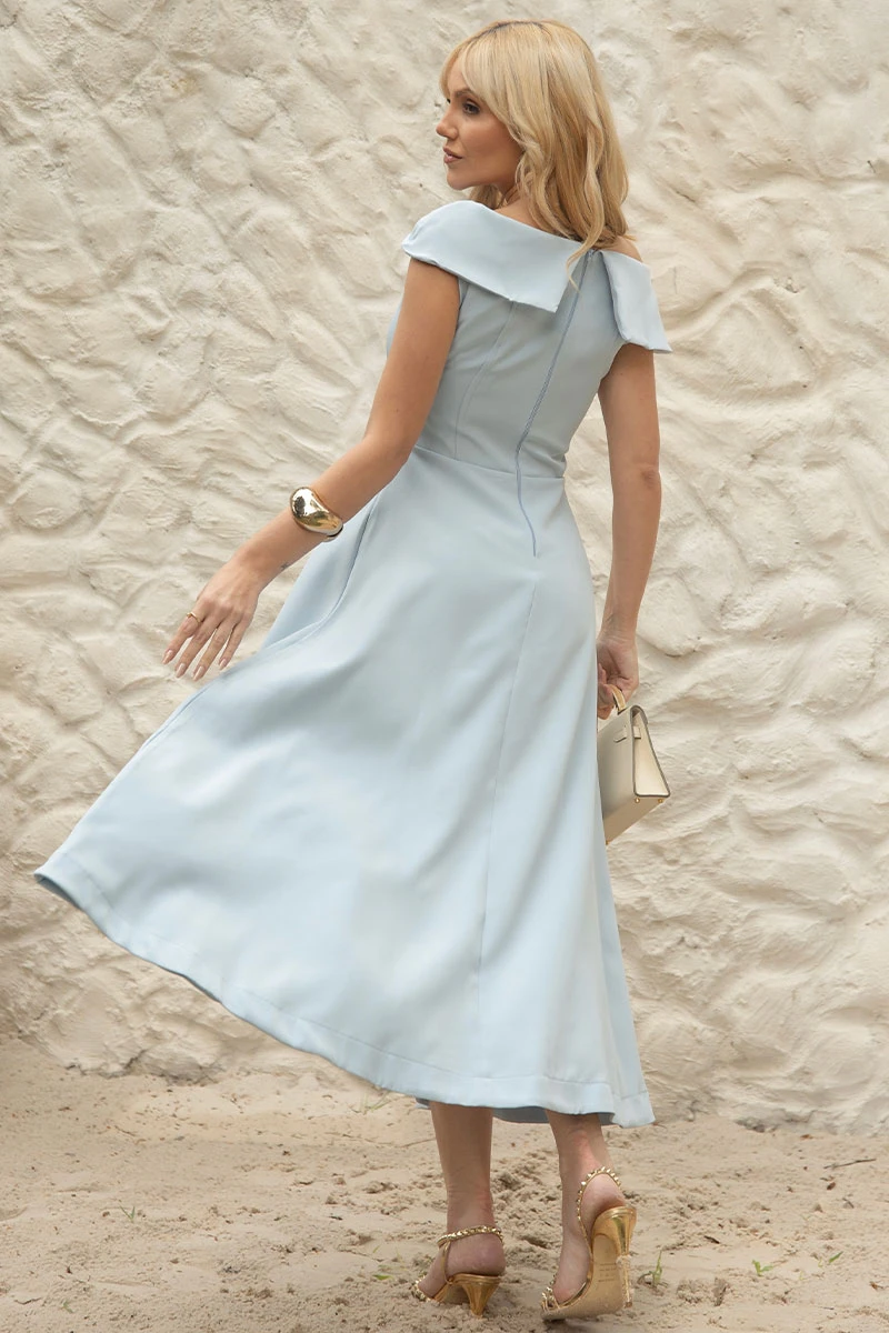 Miss Misses - Vestido Hilda Midi Azul - 54592002