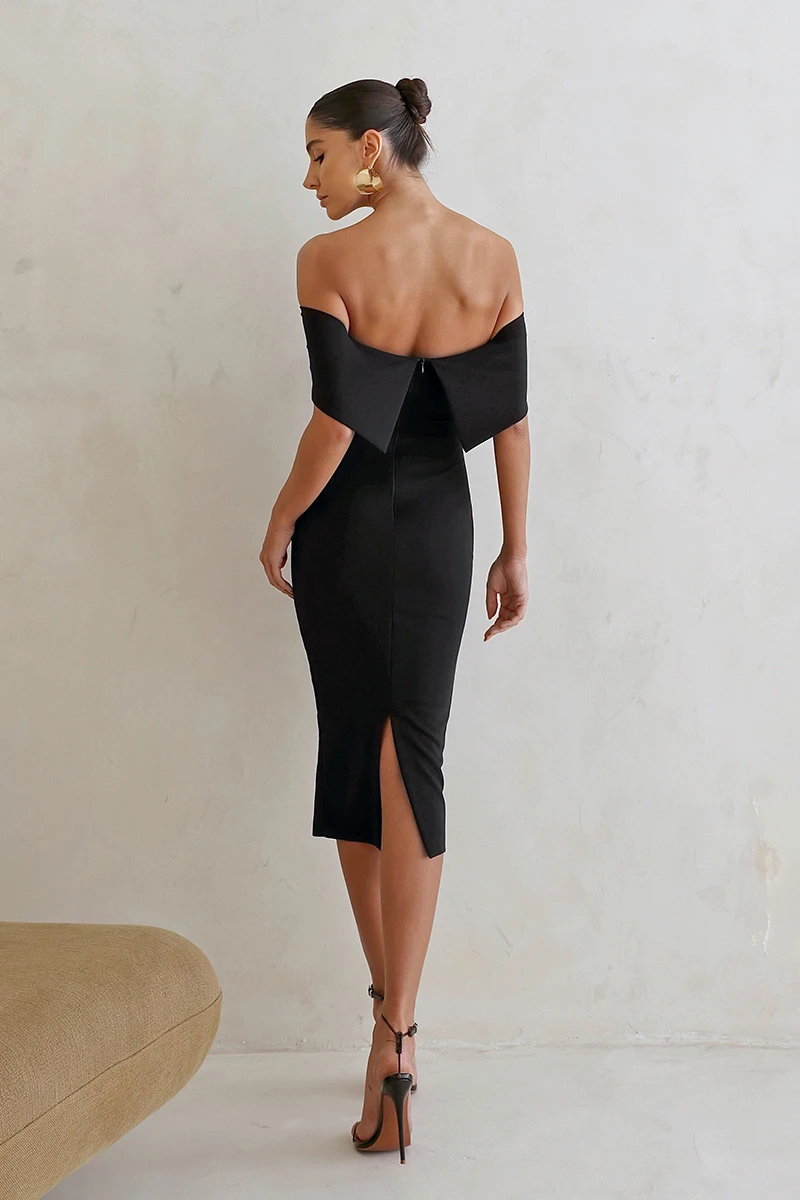 Dot Clothing - Dot Clothing Demi Off-the-Shoulder Black Dress - 2862PRETO