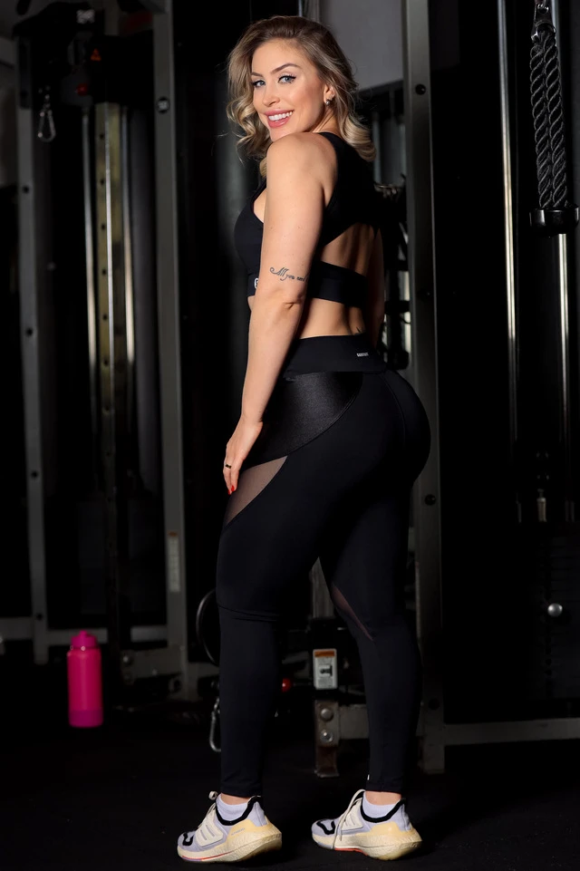 Garotafit - Conjunto Glimmer Preto - FCS390A