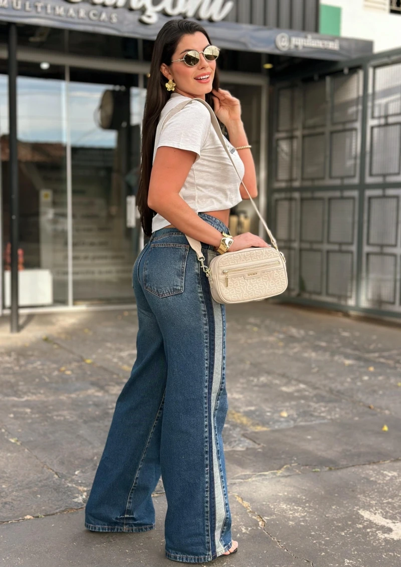 LANÇA PERFUME - Wide Leg Jeans Pants High Waist Lança Perfume - 8505