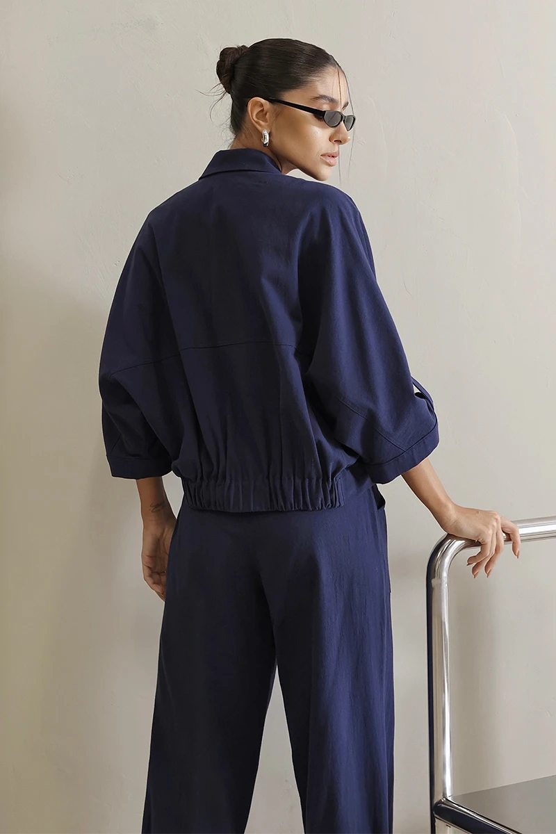 Dot Clothing - Dot Clothing Set Liz Shirt and Navy Jogger Pants - 2822AZULES