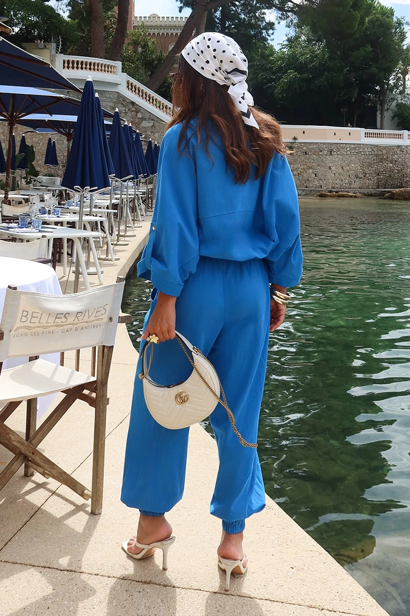 Dot Clothing - Conjunto Dot Clothing Liz Blusa e Calça Jogger Azul - 2822AZUL