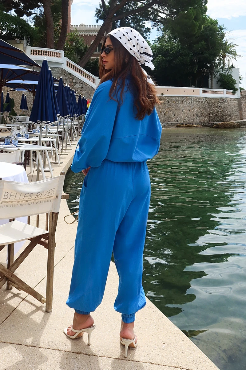 Dot Clothing - Conjunto Dot Clothing Liz Blusa e Calça Jogger Azul - 2822AZUL