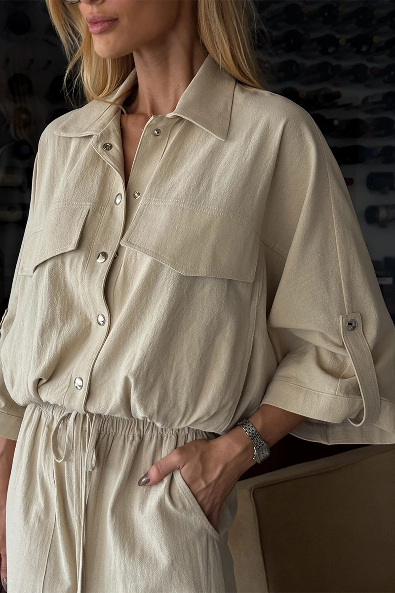 Dot Clothing - Set Dot Clothing Liz Shirt and Pants Jogger Areia - 2822BEGECL