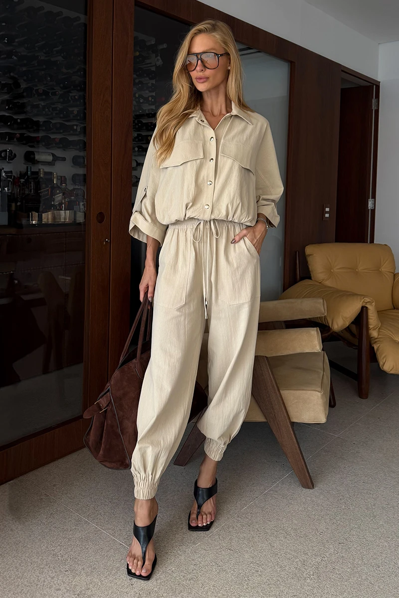 Dot Clothing - Set Dot Clothing Liz Shirt and Pants Jogger Areia - 2822BEGECL