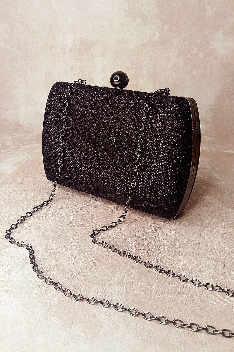 Bauarte - Black Glitter Bauarte Party Hand Bag - 0452172MPRE