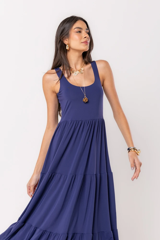 Hidrogênio - 3 MARIAS NAVY MIDI DRESS - 19594004