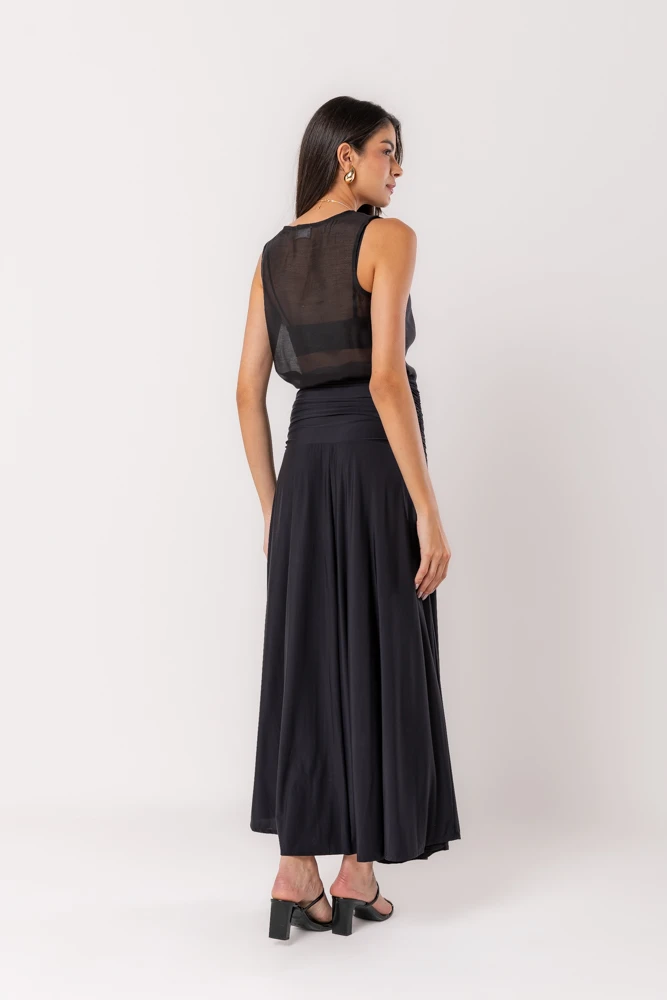 Hidrogênio - SAIA EVASE COM FRANZIDO NO QUADRIL FLUITY PRETO - 19497001