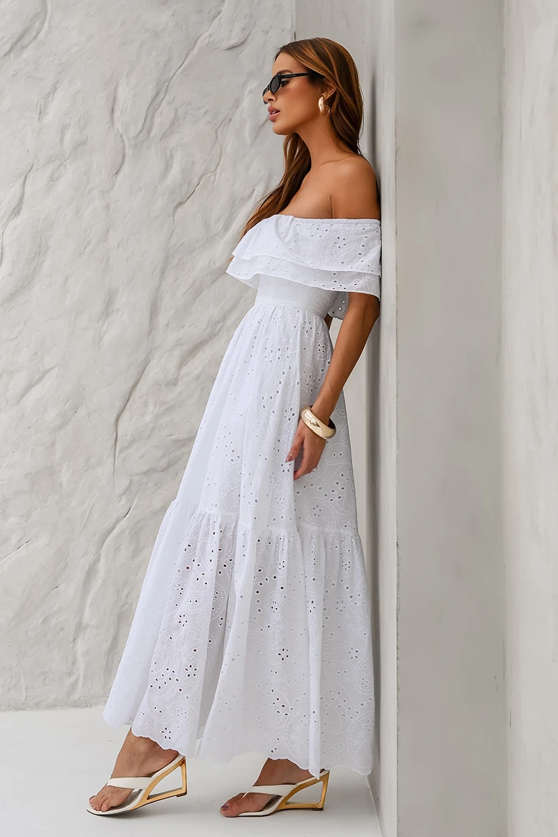 Dot Clothing - Dress Dot Clothing Caitlin Shoulder to Shoulder Laise Off White - 2840OFF