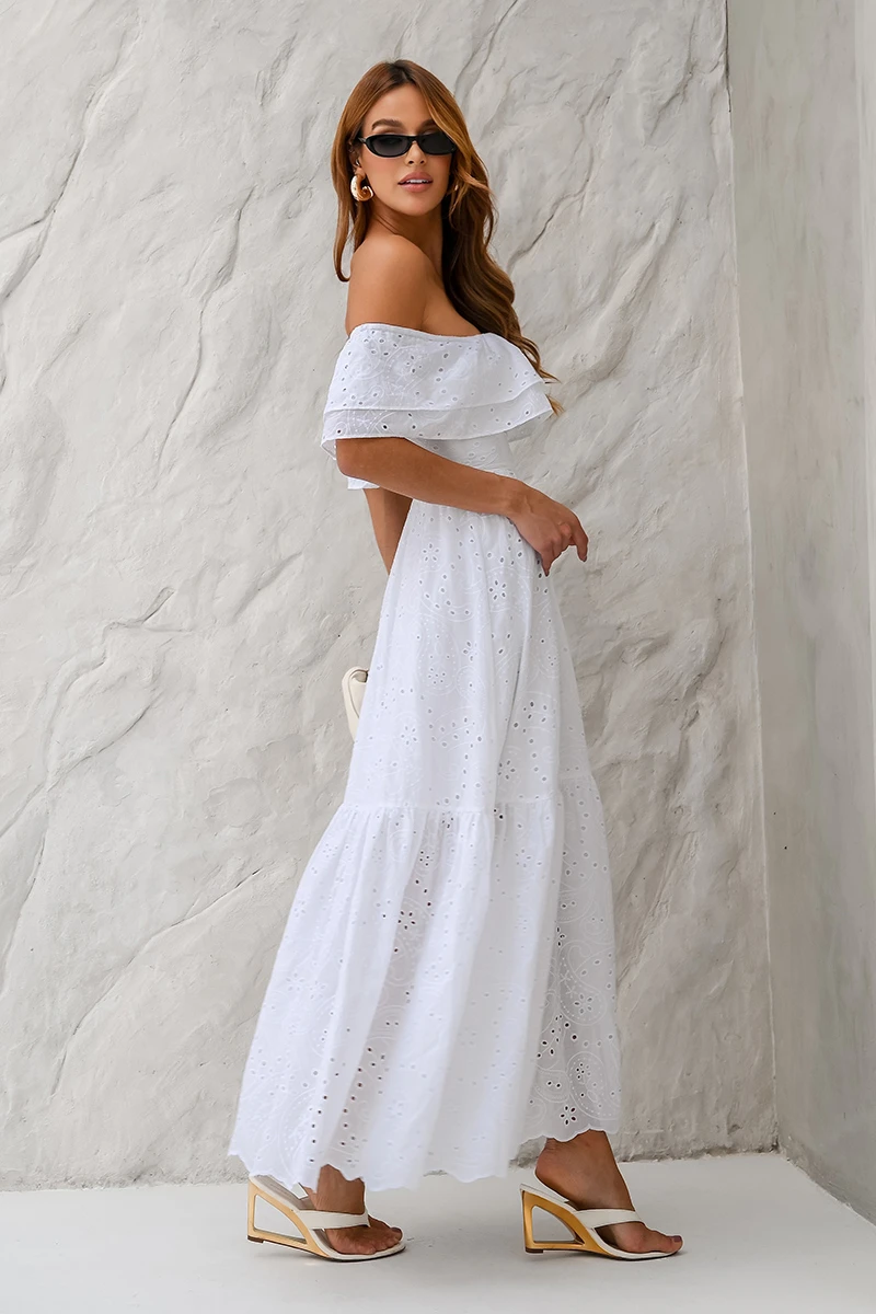 Dot Clothing - Dress Dot Clothing Caitlin Shoulder to Shoulder Laise Off White - 2840OFF