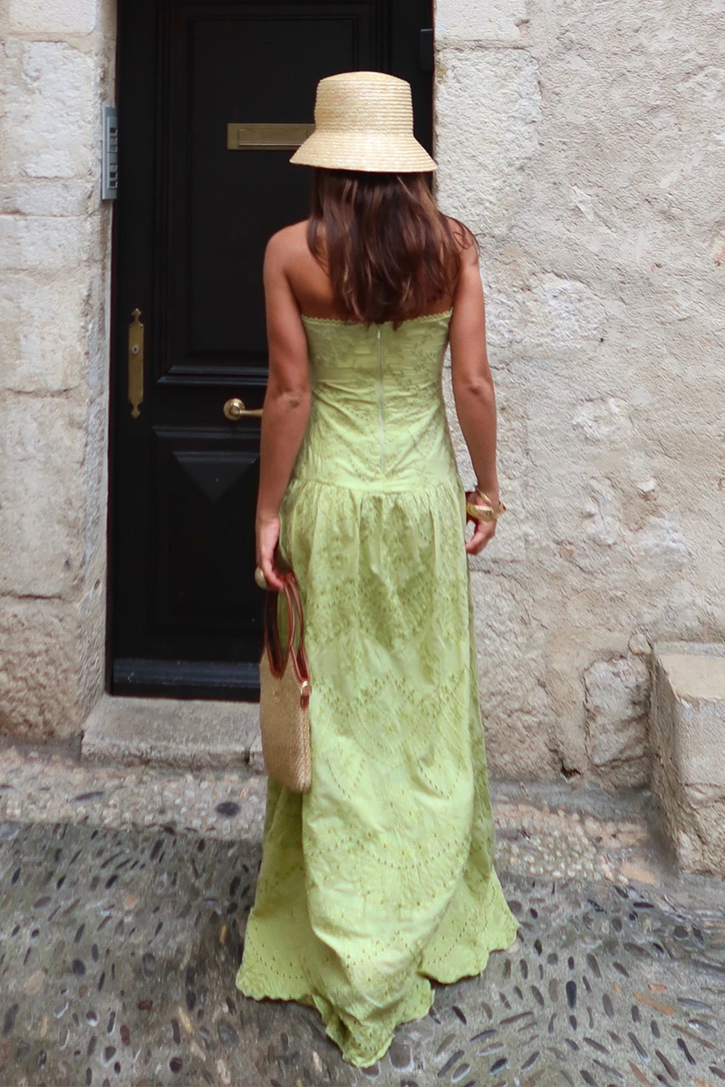 Dot Clothing - Vestido Dot Clothing Helena TQC Laise Renda Verde Limão - 2848VERDE