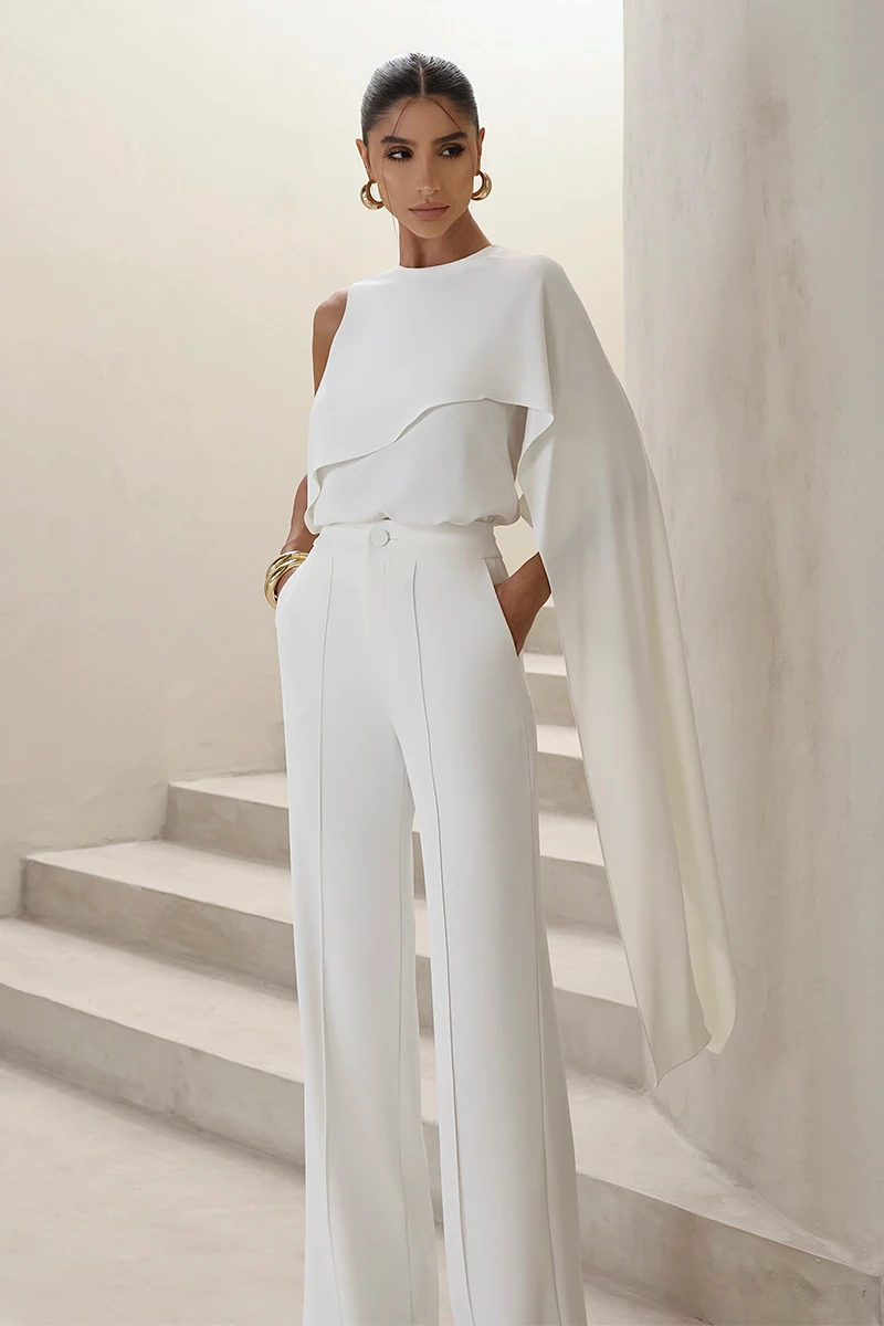 Dot Clothing - Conjunto Dot Clothing Calça e Blusa Assimétrica Off White - 2860OFF