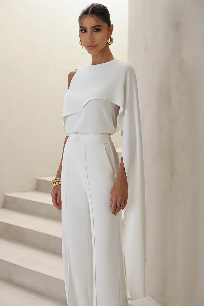 Dot Clothing - Conjunto Dot Clothing Calça e Blusa Assimétrica Off White - 2860OFF