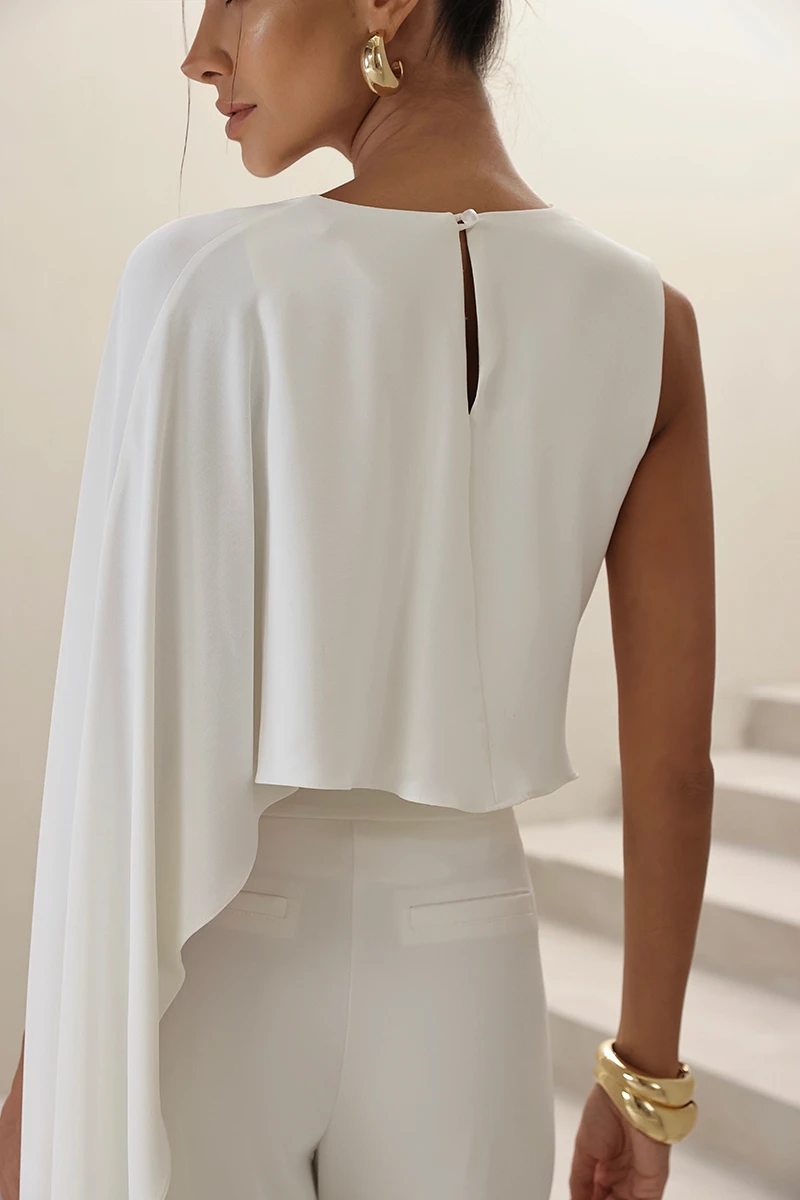 Dot Clothing - Conjunto Dot Clothing Calça e Blusa Assimétrica Off White - 2860OFF