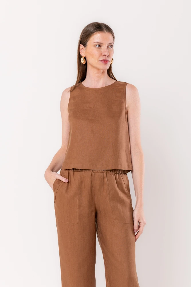 Hidrogênio - REGATA DE LINHO PURO OMBRO LARGO BEAR - 20546585