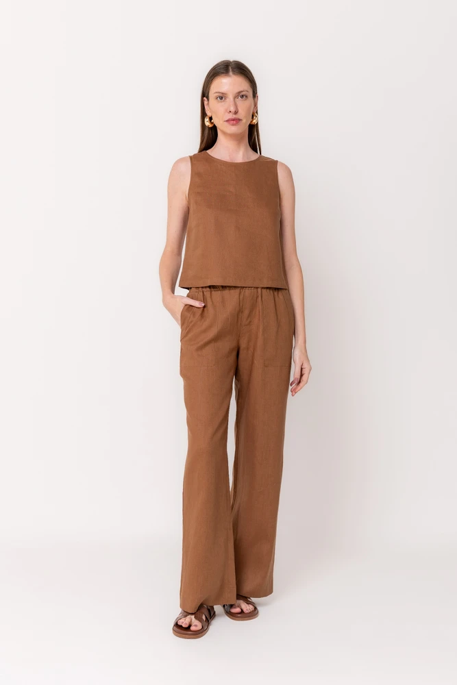 Hidrogênio - REGATA DE LINHO PURO OMBRO LARGO BEAR - 20546585