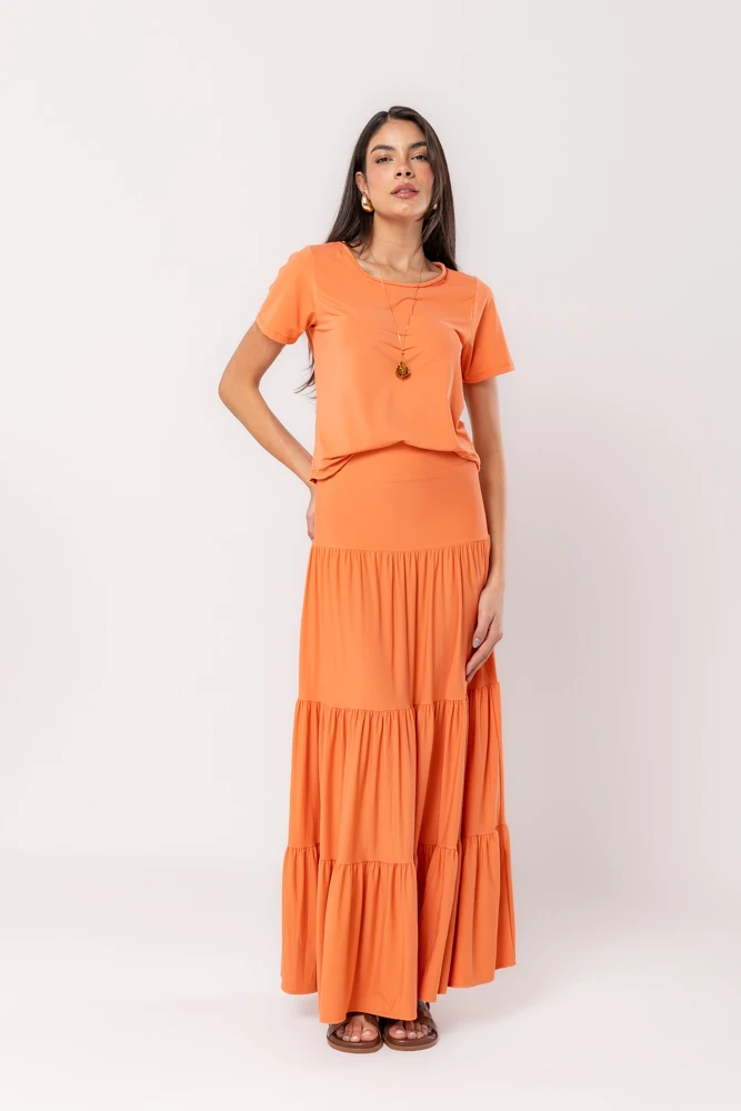 Hidrogênio - SAIA LONGA 3 MARIAS FLUITY CENOURA - 18925189