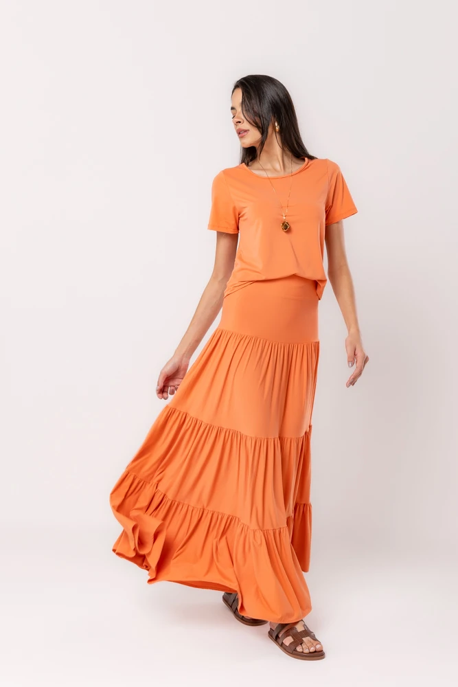 Hidrogênio - SAIA LONGA 3 MARIAS FLUITY CENOURA - 18925189