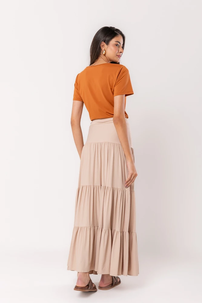 Hidrogênio - SAIA LONGA 3 MARIAS FLUITY BEGE - 18925003