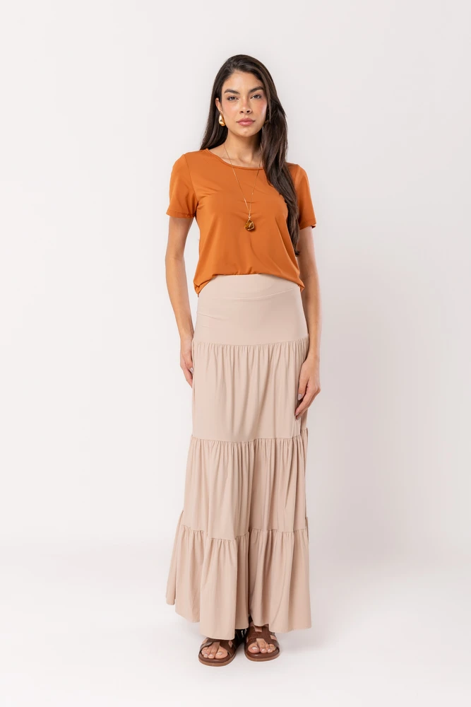 Hidrogênio - SAIA LONGA 3 MARIAS FLUITY BEGE - 18925003