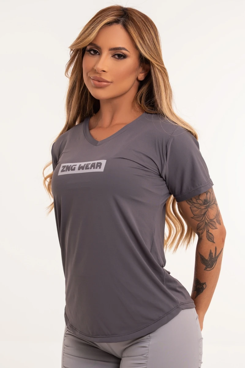 ZNG - BLUSA BABYLOOK GREY - BLU319