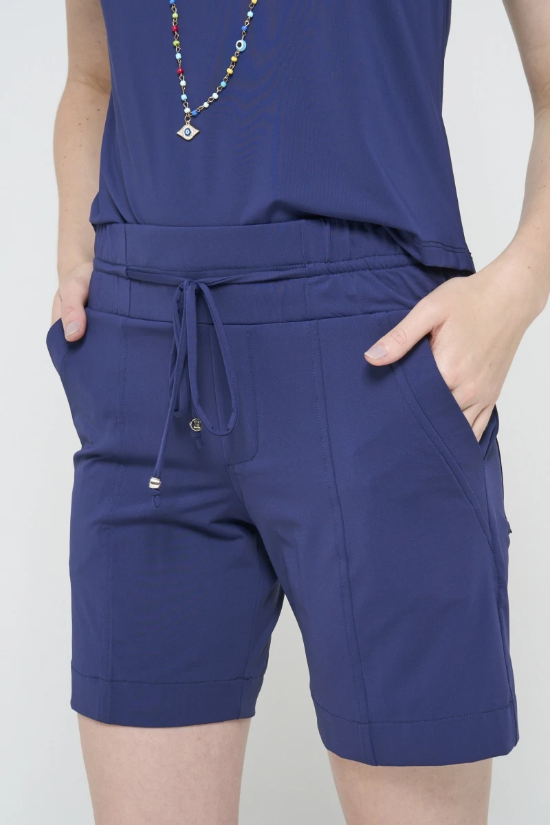 Hidrogênio - BERMUDA FLUITY COM CÓS ELÁSTICO E CANALETA E BOLSOS MARINHO - 19603004