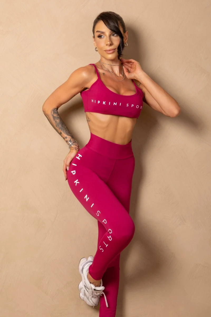 Hipkini - Time For Me Raspberry Fitness Top with Adjustable Straps - 33331436